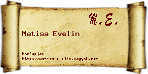 Matisa Evelin névjegykártya